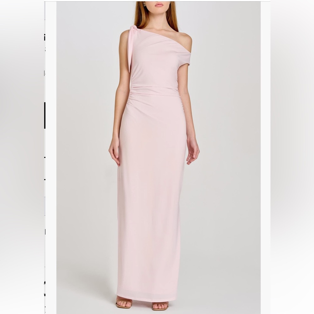 Wayf Pink One Shoulder Maxi Dress